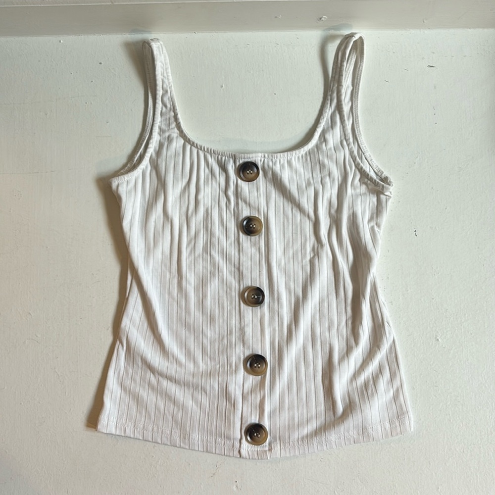 SHEIN button front Rib-Knit cami top